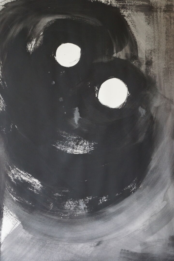 schwarz II acryl:papier 70×100 2019