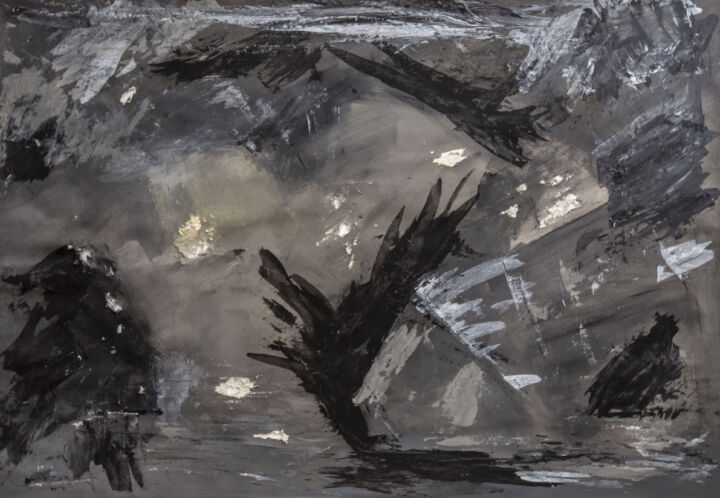 schwarz:grauer alptraum acryl:papier 70×100 2017