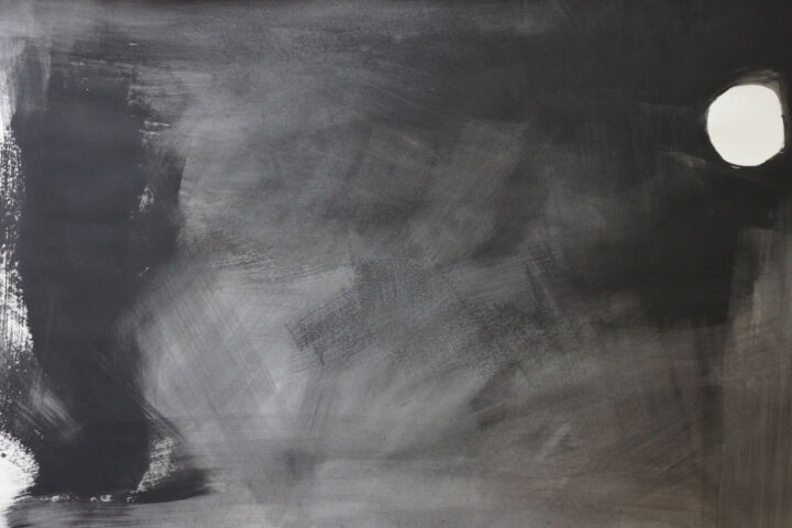 schwarz I acryl:papier 70×100 2019 quer